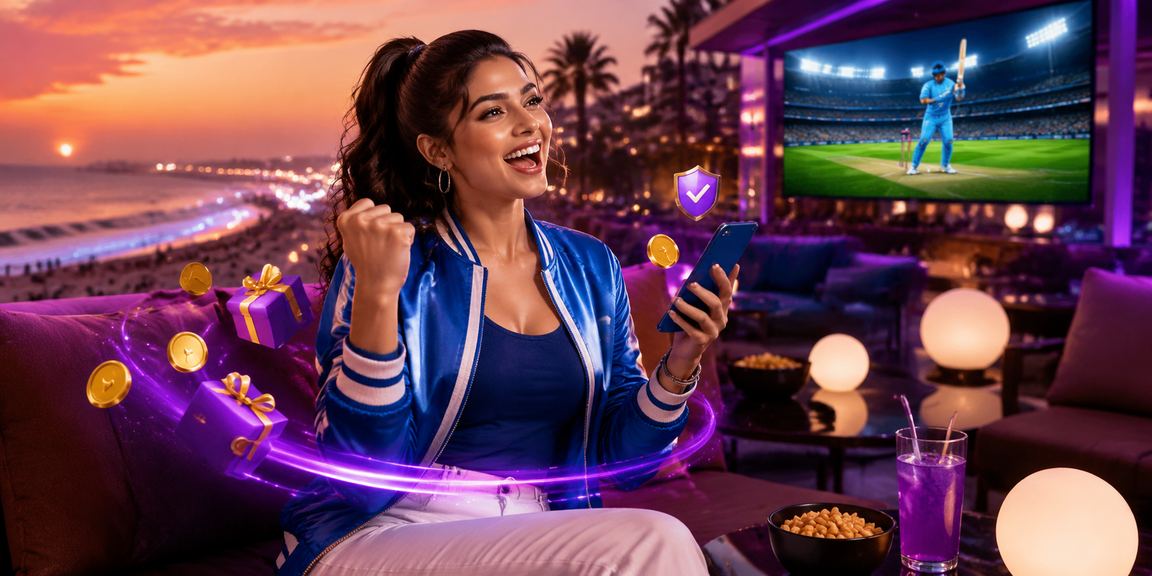 Player enjoying mobile card game in urban Indian setting